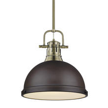  3604-L AB-RBZ - Duncan 1 Light Pendant with Rod